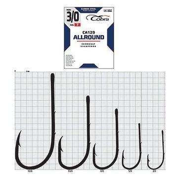 Крючки Cobra ALLROUND CA129  №8/0, 3 шт.