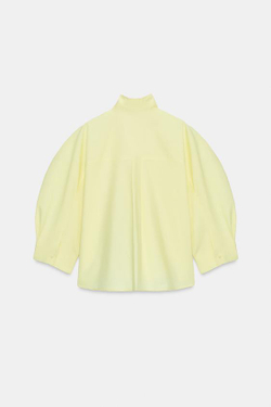 ZARA РУБАШКА С ОБЪЕМНЫМИ РУКАВАМИ ZW, ЖЕЛТЫЙ