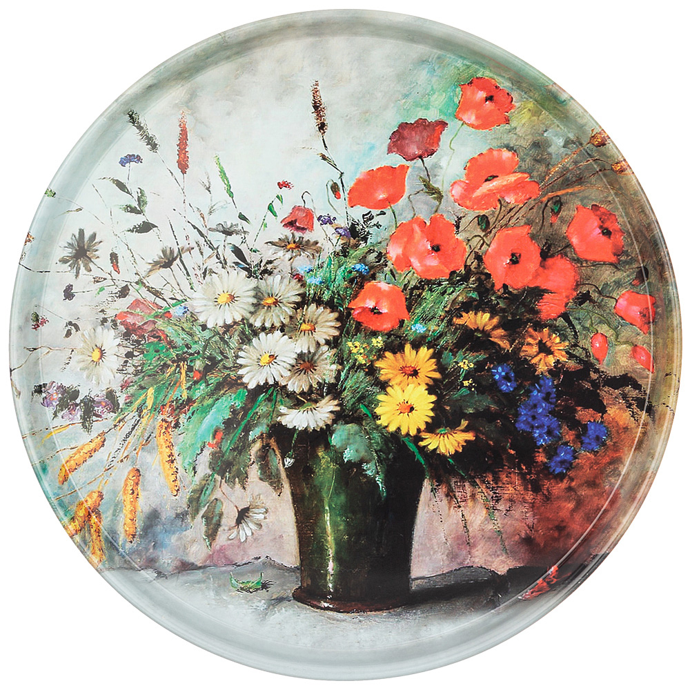 Поднос сервировочный "Полевые цветы" 33*2,1см