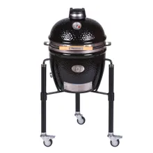 Керамический угольный гриль Monolith Junior Pro 2.0 Black, 33 см, чёрный, с ножками