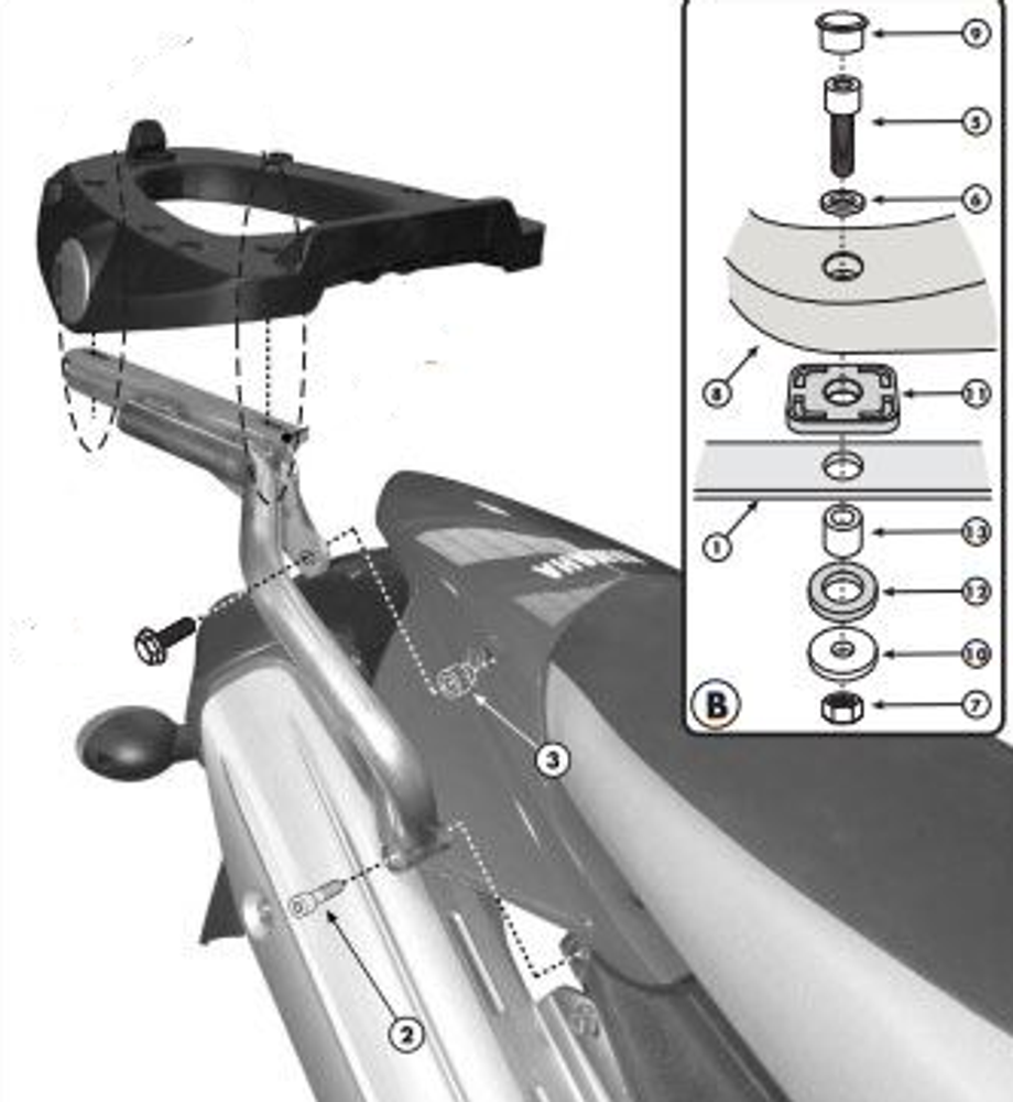 Крепёж под багаж Kappa на мотоцикл Yamaha XT 660 X/R