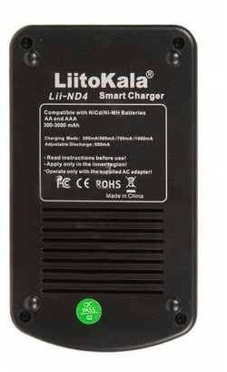 Аккумуляторная батарея LiitoKala Lii-ND4 NiMH/Cd 1,2 в AAA с ЖК-дисплеем и проверкой емкости аккумуляторов 9 В