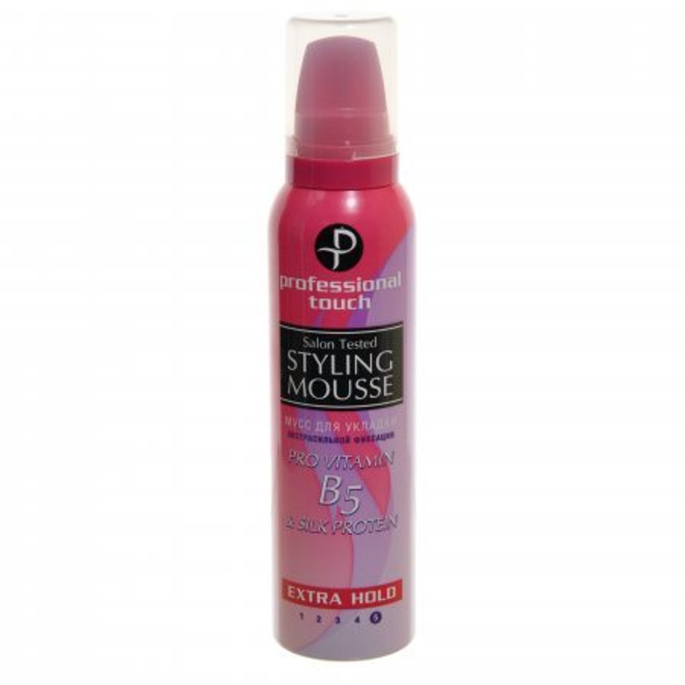 Professional Touch Мусс для волос Pro Vitamin B5 & Silk Protein, экстра сильная фиксация, 150 мл