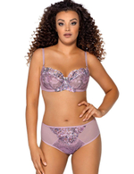 Бюстгальтер с чашками с цветочным принтом и вышивкой люрексом (Размер: 105C) (Цвет: сиреневый)