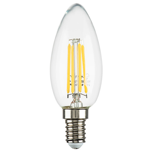 933504 Лампа энергосберегающая LED FILAMENT 220V C35 E14 6W=65W 400-430LM 360G CL 4000K 30000H
