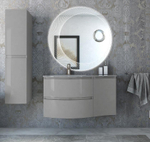 Мебель для ванной чаша слева Cezares VAGUE 104 Grigio lucido 54854+54855