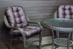 Садовый комплект из искусственного ротанга Мэдисон НЬЮ (Medison NEW) стол круглый D90 + 2 кресла с подушками на сиденье и спинку