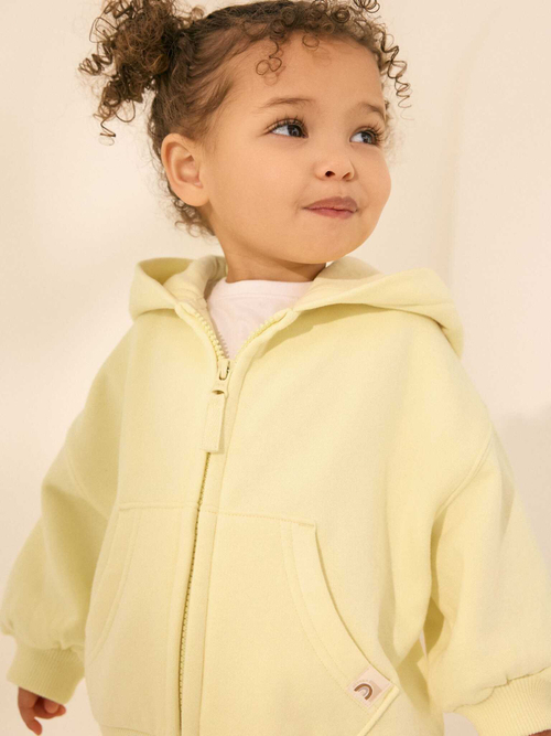 Толстовка с капюшоном на молнии для девочки Next AD3-961, Светло-желтый