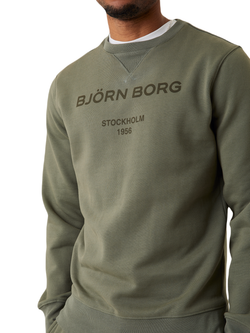 Мужская теннисная кофта Björn Borg Borg Crew - castor grey