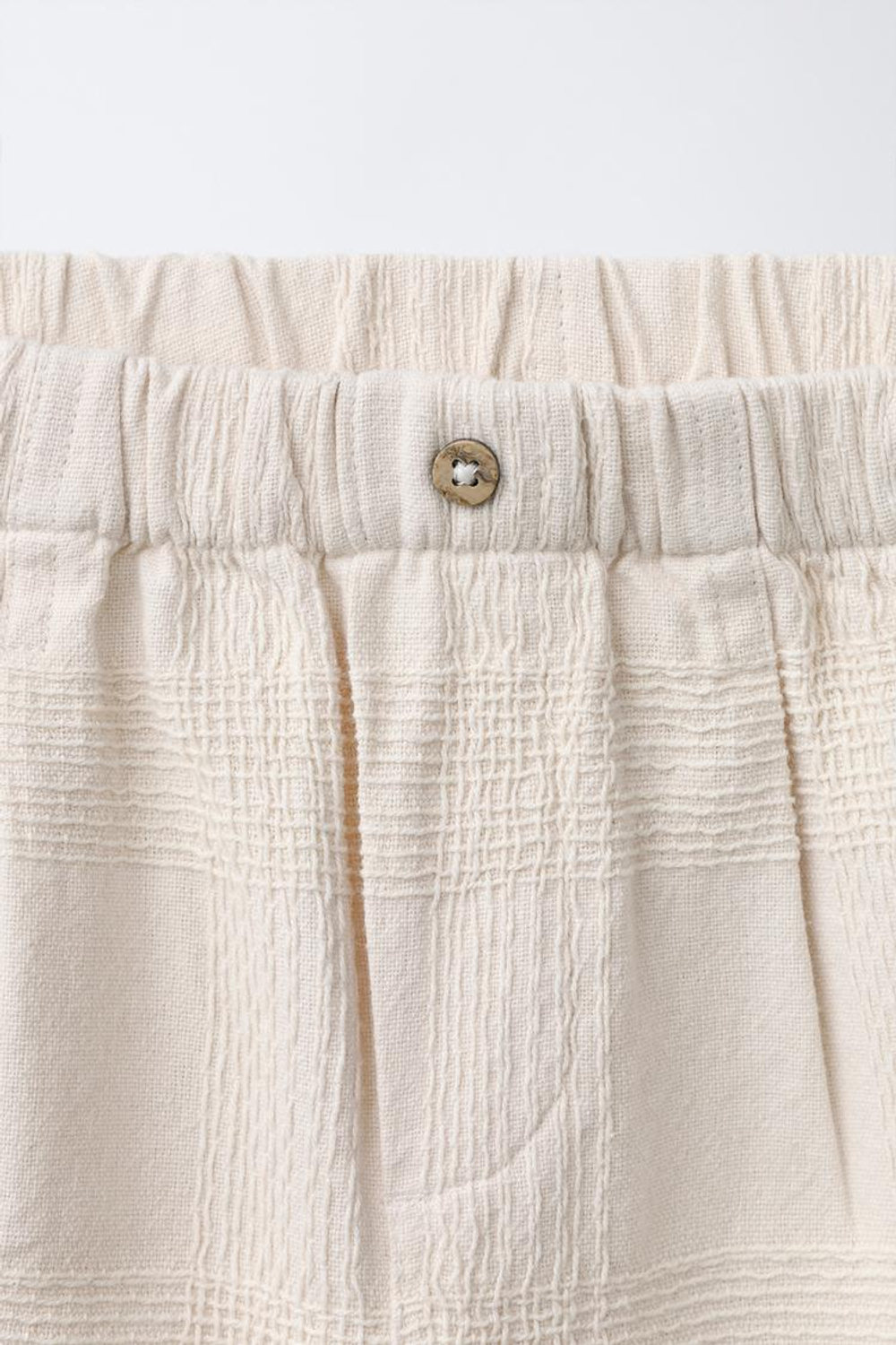 ZARA БРЮКИ ИЗ РЕЛЬЕФНОЙ ТКАНИ, ЭКРЮ