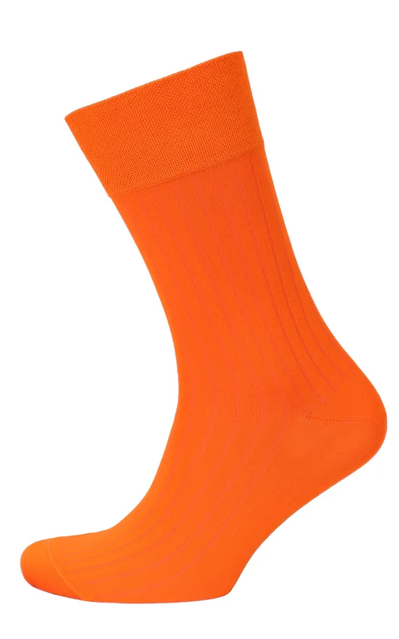 Мужские носки Premium "в рубчик" Оранжевый