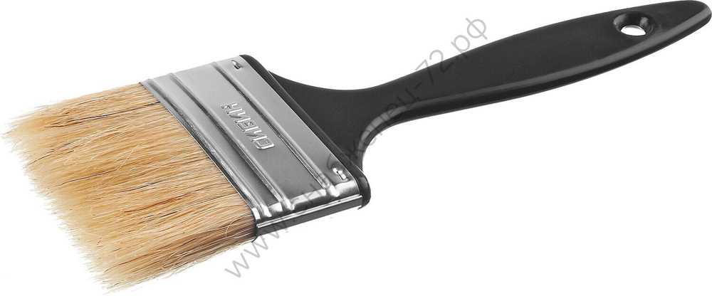 СИБИН 63 мм, 2,5″ светлая смешанная щетина, пластиковая ручка, Плоская кисть (01008-063)