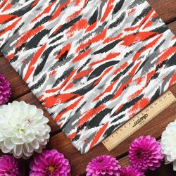 Ткань флис черно оранжевые полоски