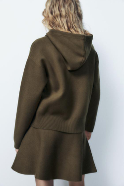 ZARA ОДНОТОННЫЙ СВИТЕР, ХАКИ