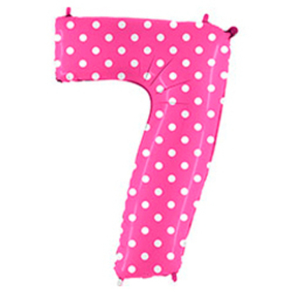 Цифра "7" горошек (розовый)