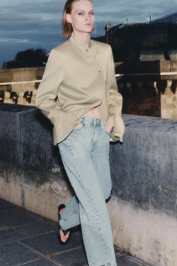 ZARA БЛЕЙЗЕР С ВОЛАНОМ — LIMITED EDITION, ZW COLLECTION, БЕЖЕВЫЙ