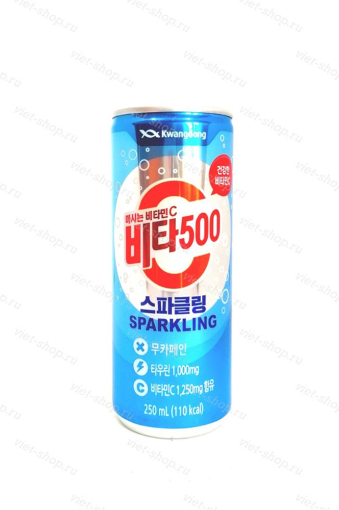 Витаминизированный газированный напиток с витаминами С и В2 Vita 500 Can (Sparkling), 250 мл.