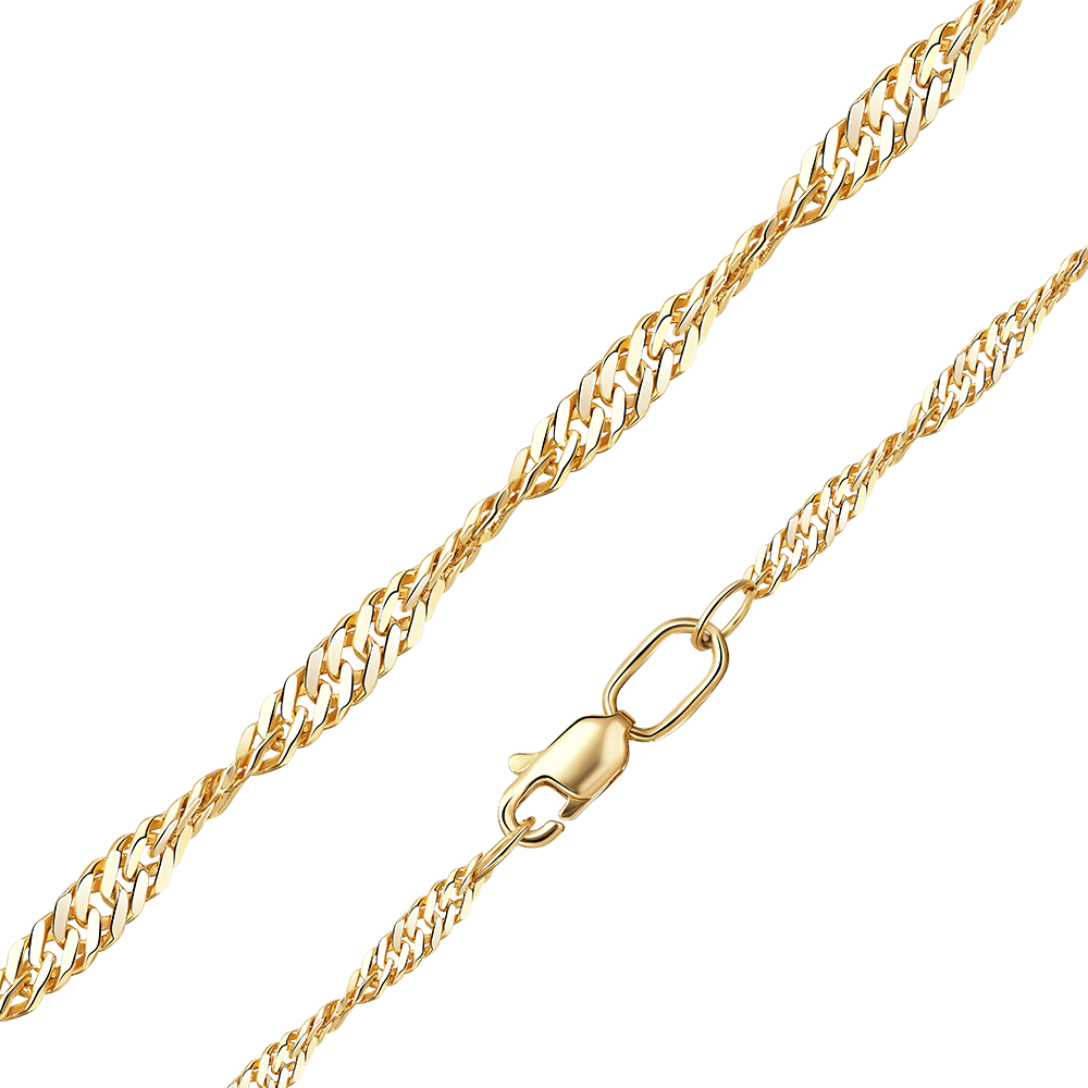 Цепь из лимонного золота с алмазной гранью (плетение «Сингапур»)