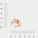 Кольцо женское из розового золота 585 пробы с фианитами (арт. 71542)