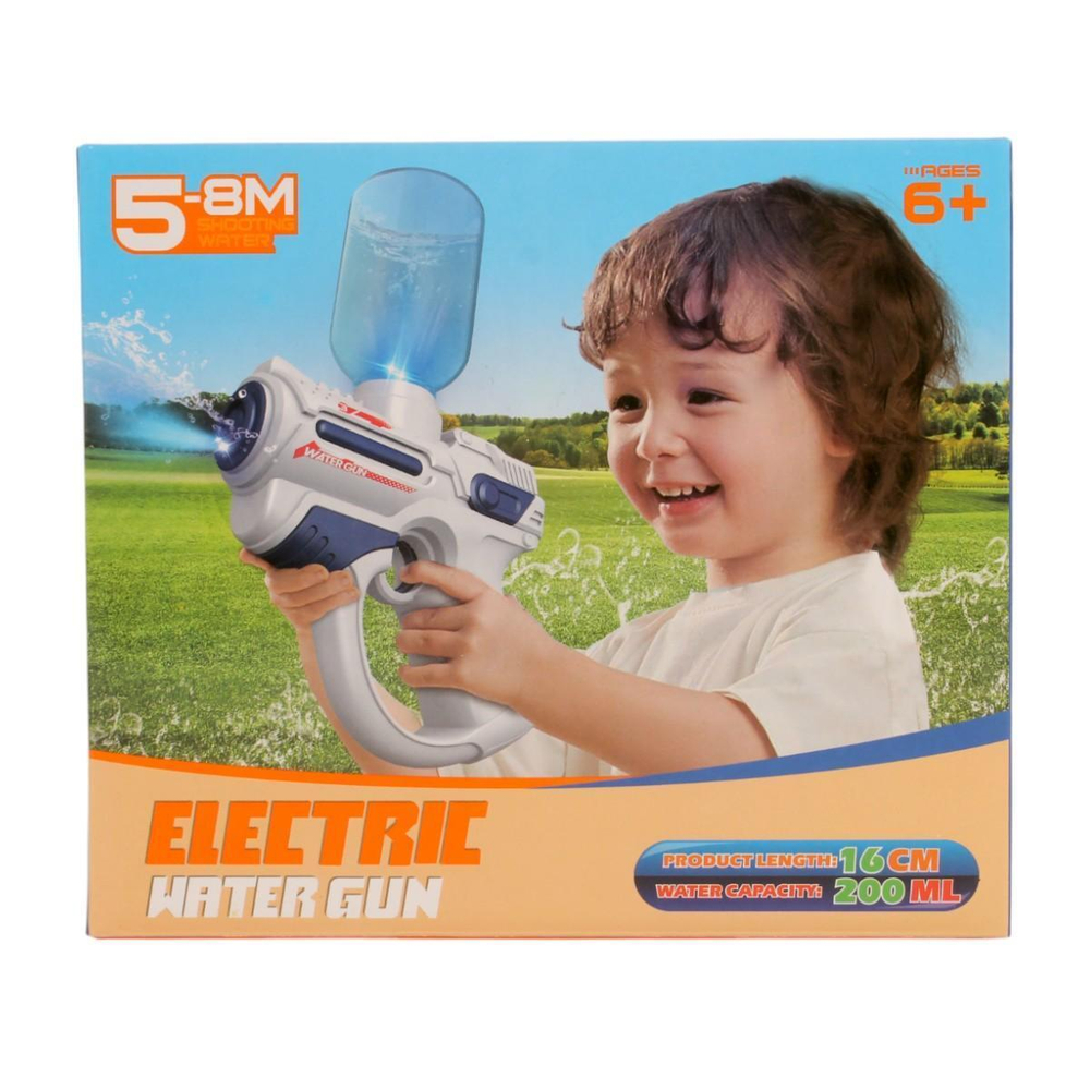 Водный пистолет 19см. с подсветкой и аккум. от USB, коробка 9008B