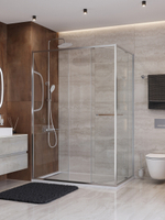 Душевой уголок Cezares LUX-AH-FS-11-140/100-C-CR, 140х100х195, профиль хром, стекло прозрачное