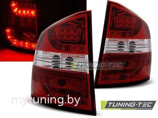 Задние фонари Skoda Octavia 2 red white led