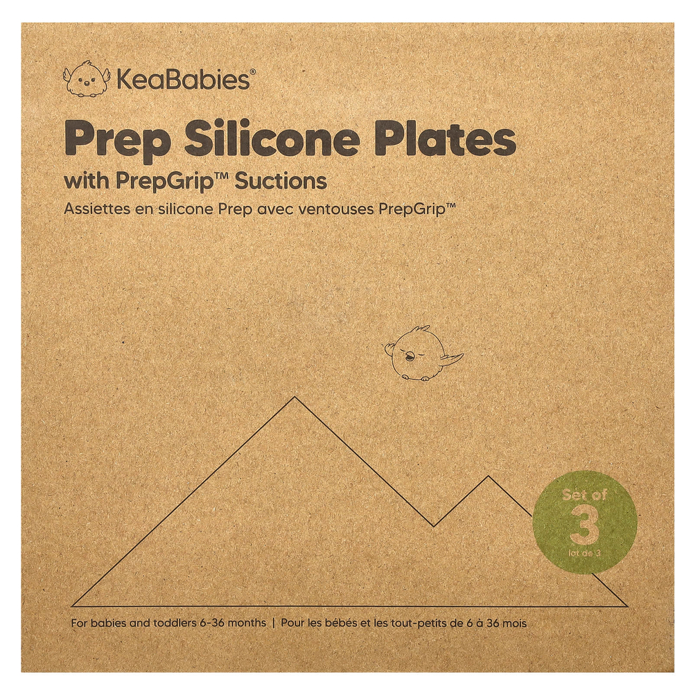 KeaBabies, силиконовые чашки для препарирования, с насадкой PrepGrip™, для детей 6–36 месяцев, десерт, 3 шт.