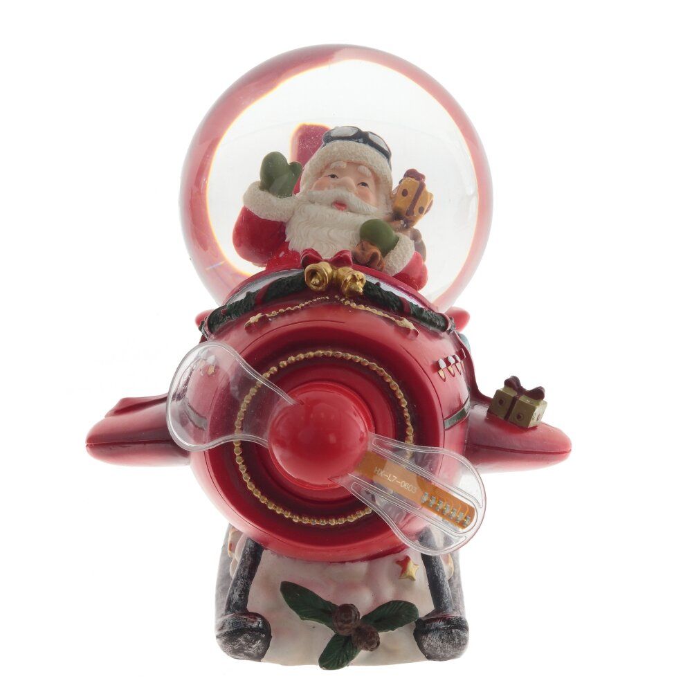 GAEM Фигурка декор в стекл шаре "Дед Мороз" (движ с подсвет, ААх2 н/п), D 8 см, L15 W12 H14 см