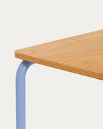 Tinn Письменный стол из ясеневого шпона с синей металлической конструкцией, 75 x 45,5