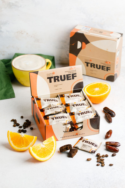 Трюфель финиковый Цитрусовый раф / 360 г / 24 конфеты / шоу-бокс / ТМ MyTruef