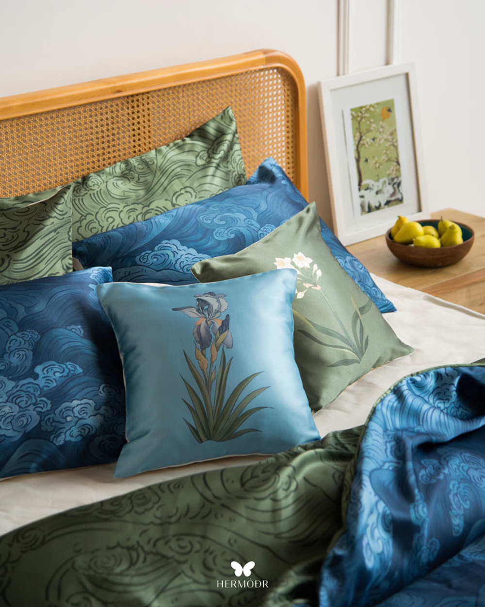 Комплект постельного белья двуспальный Ab va Ayeneh Hermodr 8 предметов 130220299 Иран