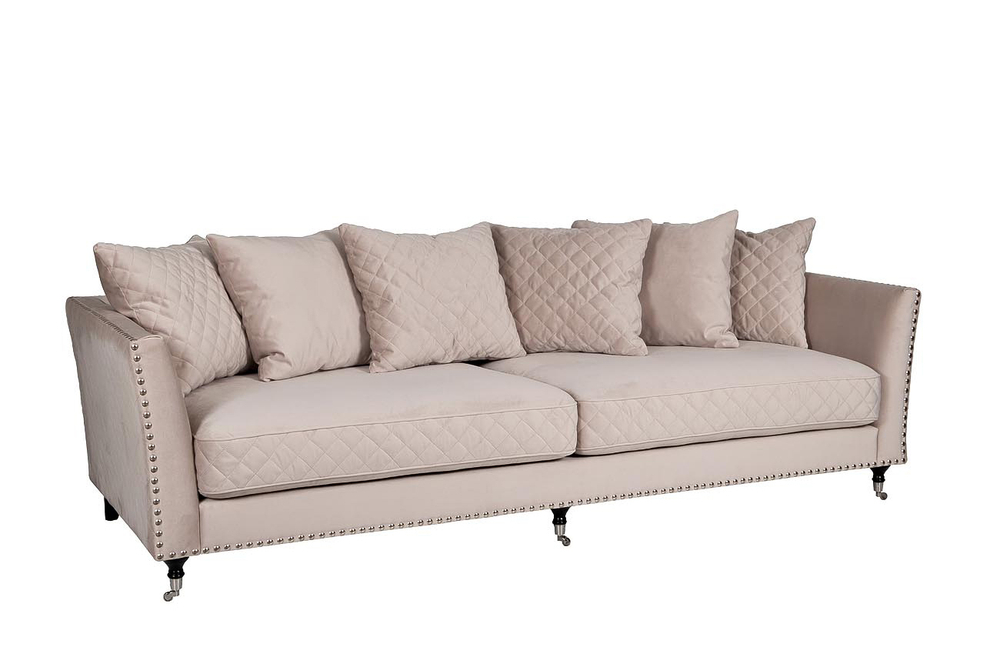 Диван трехместный Garda Decor Sorrento Bel42 крем-брюле SORRENTO-250-2K-КР-БРЮЛЕ-Bel42