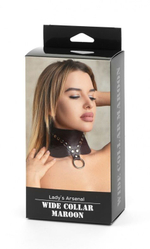 Бордовый широкий ошейник Ladys Arsenal с заклепками