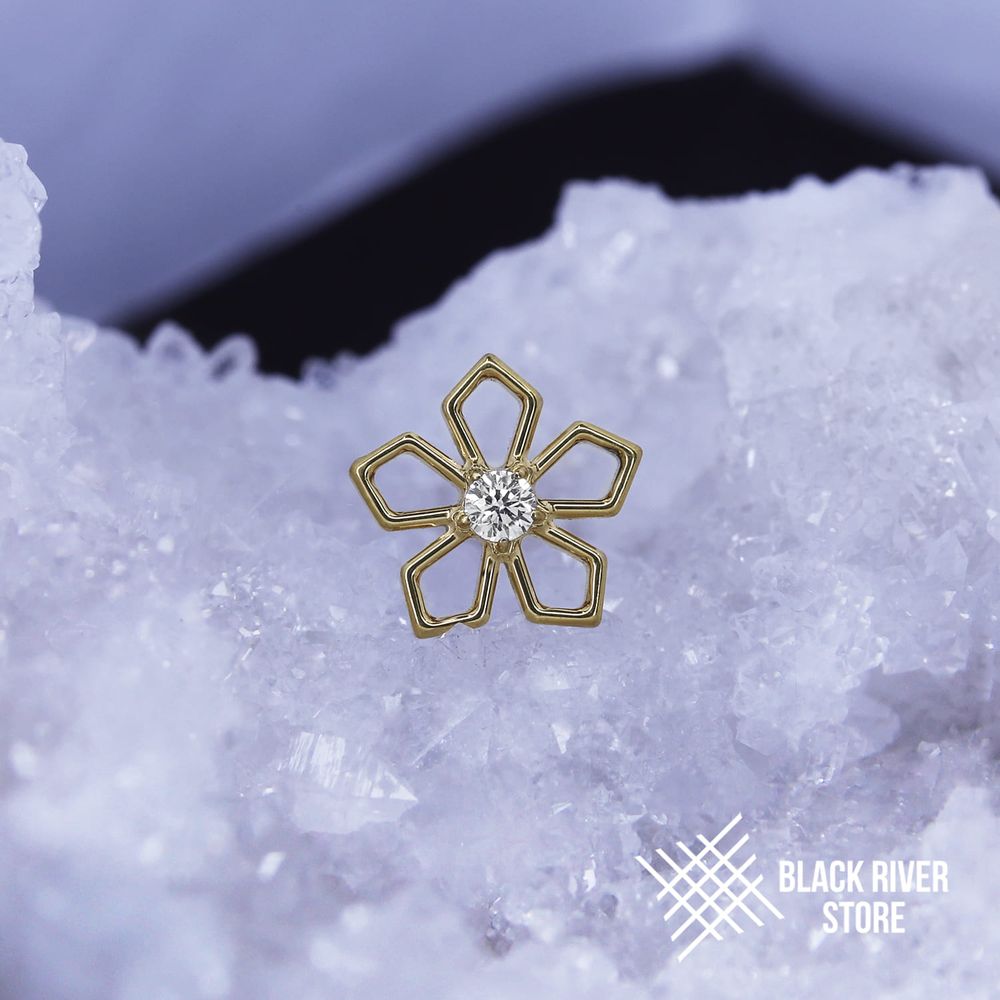 Flower Line Crystal PVD Yellow