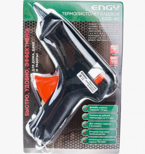Пистолет клеевой 11мм 40Вт, с подставкой ENGY (1/10/100)