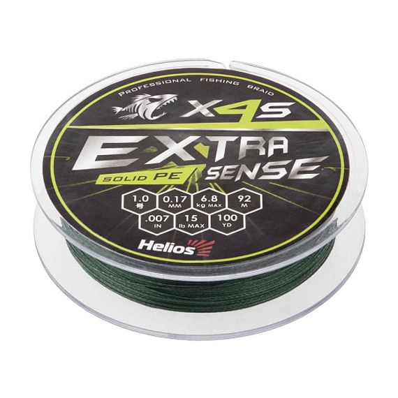 Шнур Helios Extrasense X4S PE Green 92m 1/15LB 0.17mm (HS-ES-X4S-1/15LB)