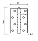 Петля ADDENBAU 100х70х2.5 4BB SATIN NICKEL