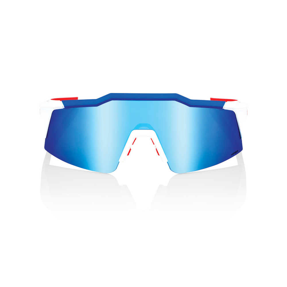 Спортивные очки 100% Speedcraft SL / TotalEnergies Team Matte White/ / Metallic HiPER Blue ML Mirror Lens