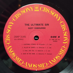 Винтажная виниловая пластинка LP Ozzy Osbourne The Ultimate Sin (Japan 1986) (No Obi)