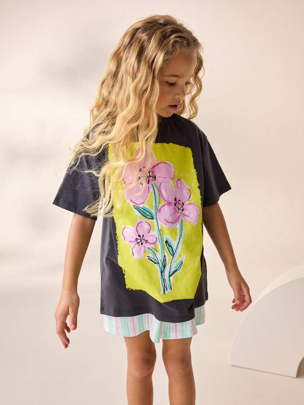 Футболка для девочки Next E44-436, Темно-серый