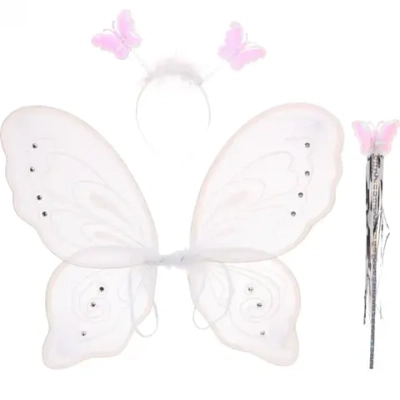 Карнавальный набор (крылья, ободок, палочка) «Фея Лагуна» (крылья 48*45 см), Серебро