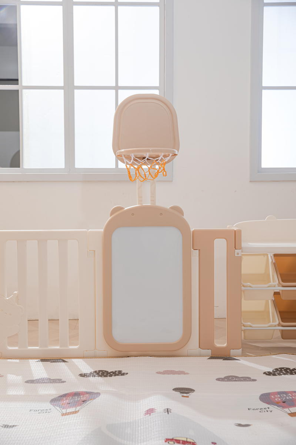 Манеж UNIX Kids DeLuxe House&Storage Camel, 150 x 180 см с игровыми аксессуарами
