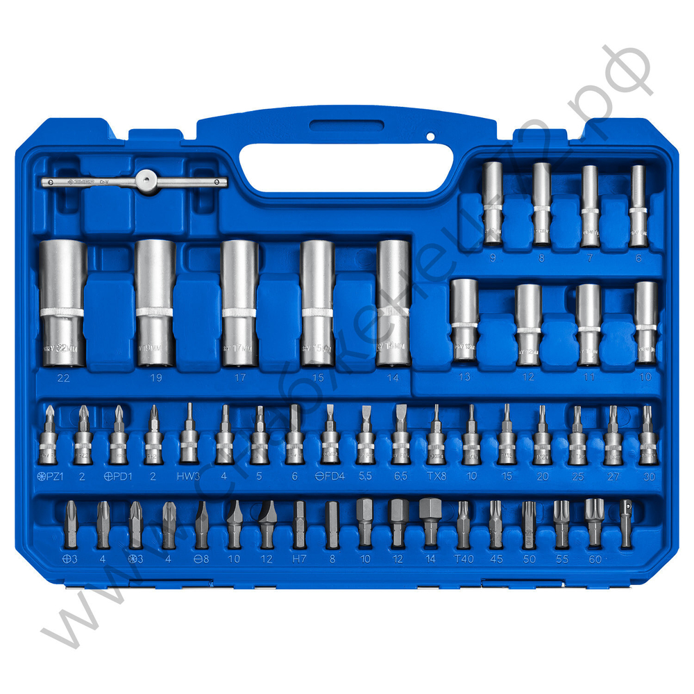 ЗУБР А-110, 110 предм., (1/2″ + 1/4″), универсальный набор инструмента, Профессионал (27635-H110)