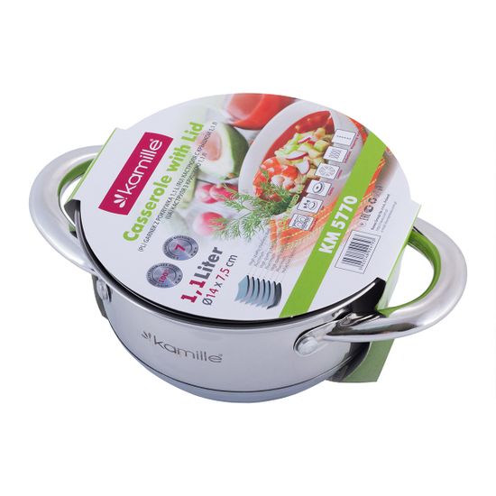 Кастрюля 1,1 л. из нержавеющей стали Kamille KM-5770