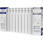 Радиатор биметаллический STOUT TITAN VENTIL 500 - 11 секций (подключение нижнее правое, цвет белый)