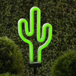 Светильник уличный ЭРА ERASF012-31 садовый неоновый Кактус на солнечной батарее
