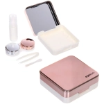 Набор для хранения контактных линз «МАРЦИПАН», с зеркалом, цвет розовый, 6.3*6.2*3.2см, (пакет с подвесом)
