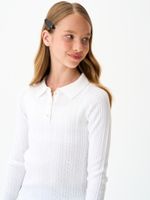 Джемпер поло для девочки 1327 белый