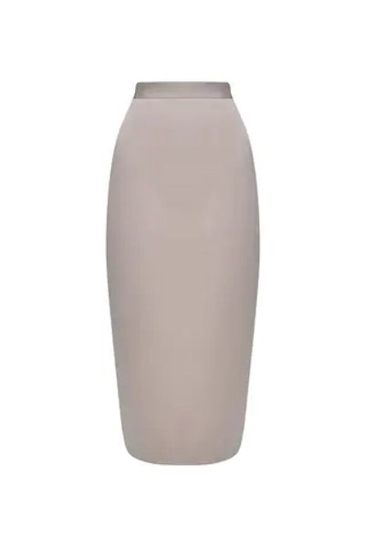 Юбка-карандаш атласная жемчужная