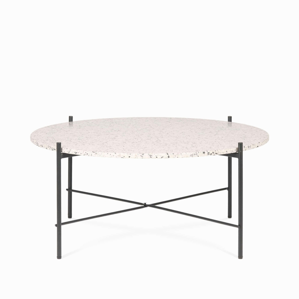 Кофейный столик Lacio Terrazzo диаметр 80 керамогранит серый